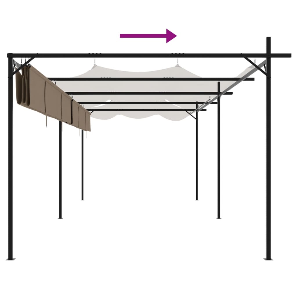 Pavėsinė, taupe spalvos, 3x3x2,65m, 180 g/m²