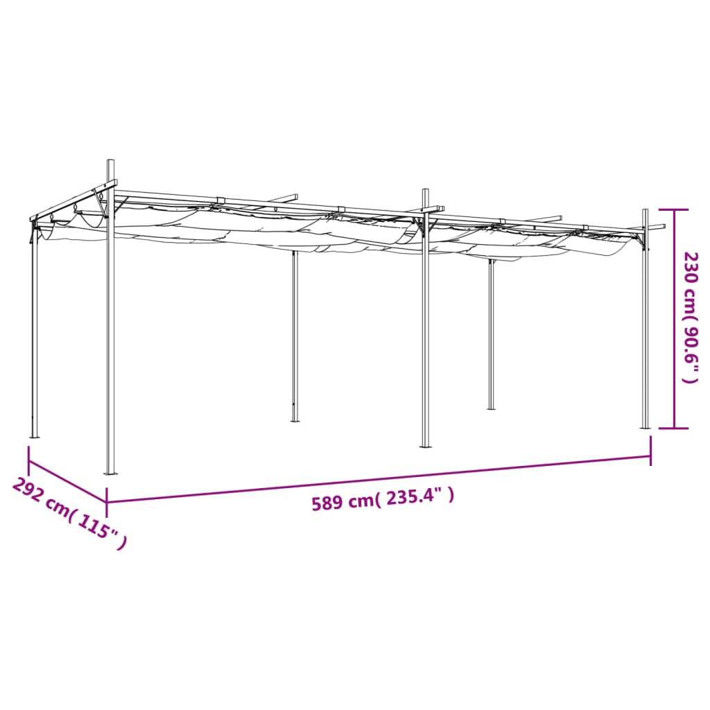 Pavėsinė, taupe spalvos, 3x3x2,65m, 180 g/m²