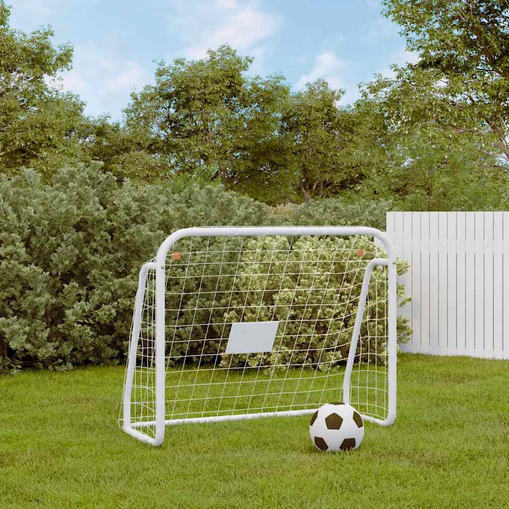 Futbolo vartai su tinklu, balti, 180x90x120cm, plienas