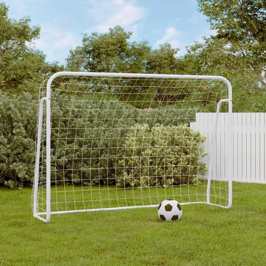 Futbolo vartai su tinklu, balti, 180x90x120cm, plienas