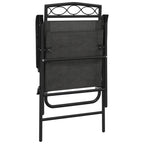 Sulankstomos sodo kėdės, 2vnt., pilkos, plienas ir tekstilenas