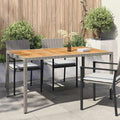 Sodo stalas Pilka 150 x 90 x 75 cm poliratanas