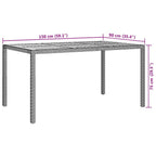 Sodo stalas Pilka 150 x 90 x 75 cm poliratanas