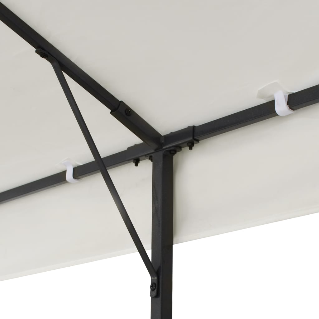 Sodo pavėsinė su šonine užuolaida, kreminės spalvos, 4x3x2,25m