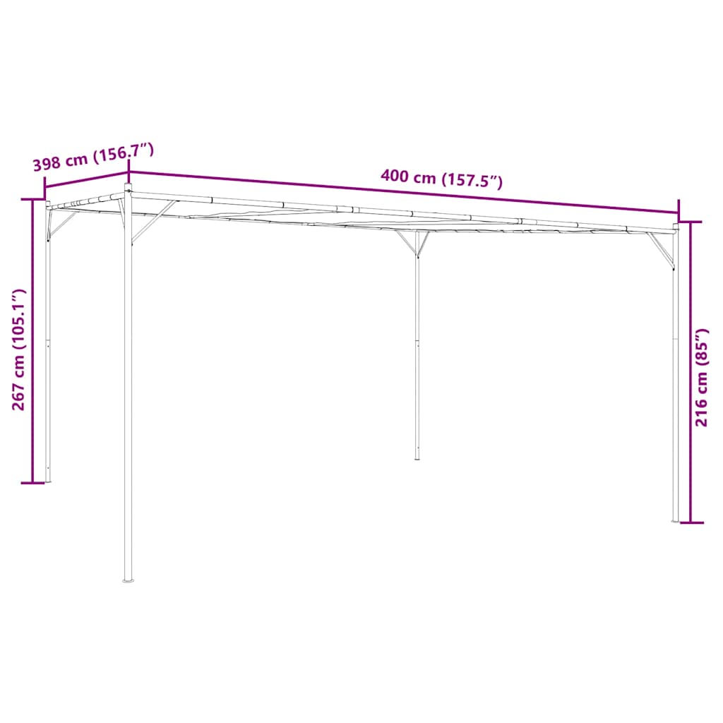 Proginė palapinė su 10 sienomis, raudona, 6x4m, HDPE