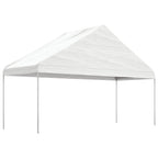 Pavėsinė su stogu, balta, 5,88x2,23x3,75m, polietilenas