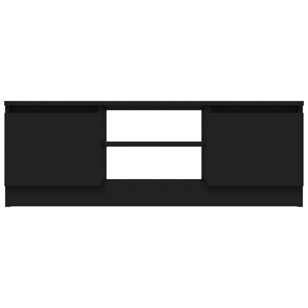 Televizoriaus spintelė su durelėmis, juoda, 102x30x36cm