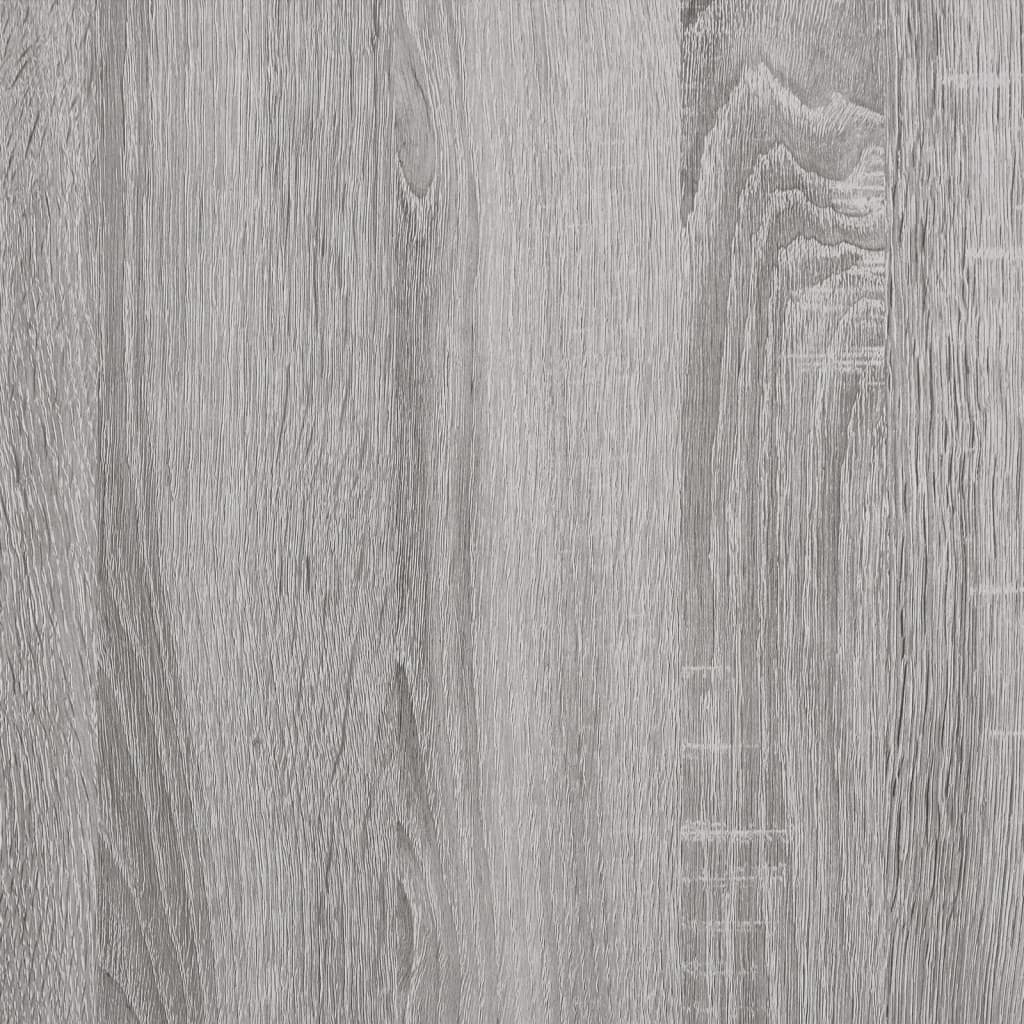 Rašomasis stalas su lentynomis, pilkas, 135x50x90cm, mediena
