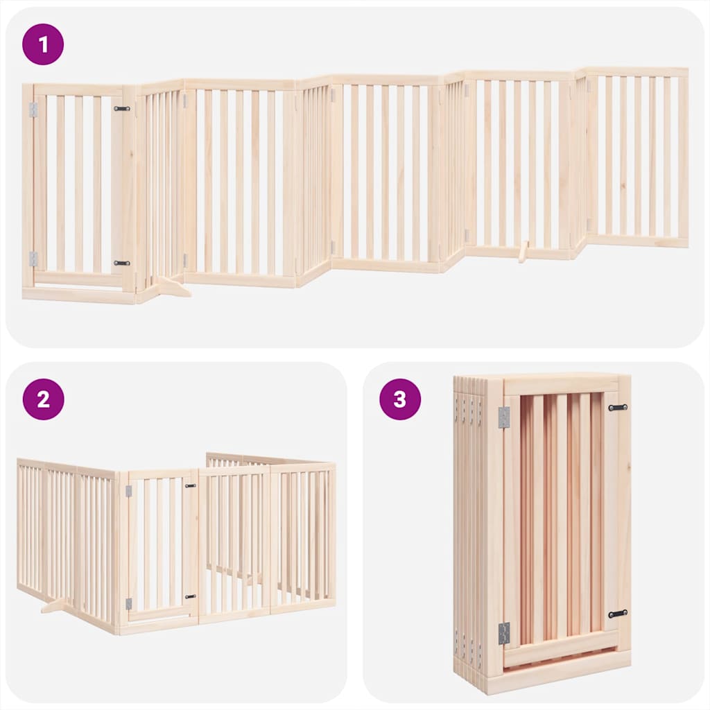 Varteliai šunims su durimis, 9 segmentai, 450cm, tuopos mediena