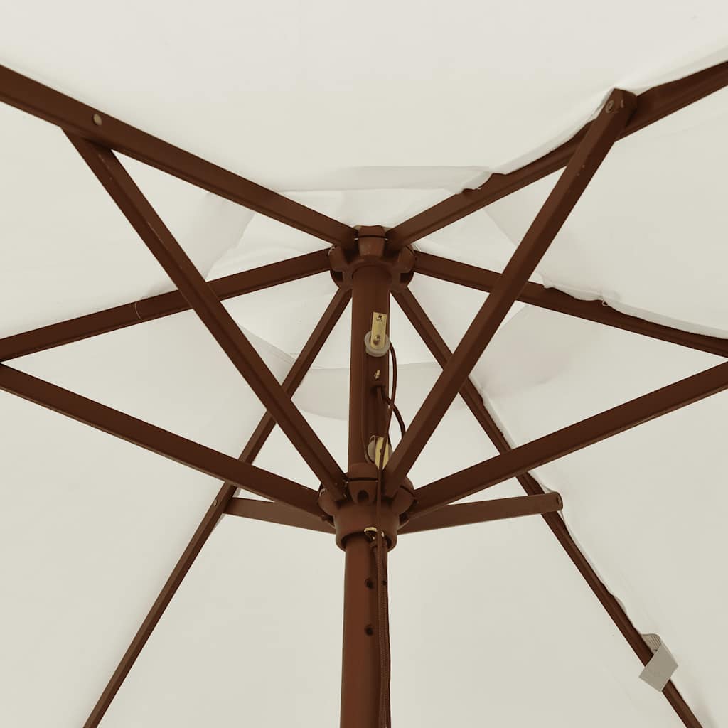 Sodo skėtis su mediniu stulpu spalvos, 196x231cm