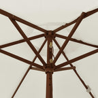 Sodo skėtis su mediniu stulpu spalvos, 196x231cm