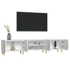TV spintelė, balta, 180x31,5x40 cm, inžinerinė mediena