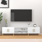 TV spintelė, balta, 180x31,5x40 cm, inžinerinė mediena