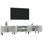 TV spintelė, balta, 180x31,5x40 cm, inžinerinė mediena