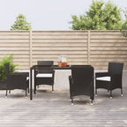 Sodo komplektas su pagalvėlėmis, 5 dalių, juodas, poliratanas