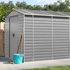 Sodo sandėliukas, šviesiai pilkas, 191x980x198 cm, cinkuotas plienas
