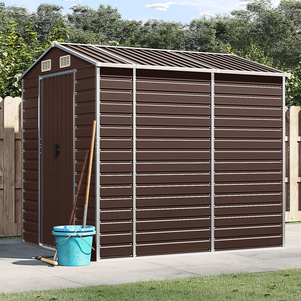 Sodo sandėliukas, rudas, 191x215x198 cm, cinkuotas plienas