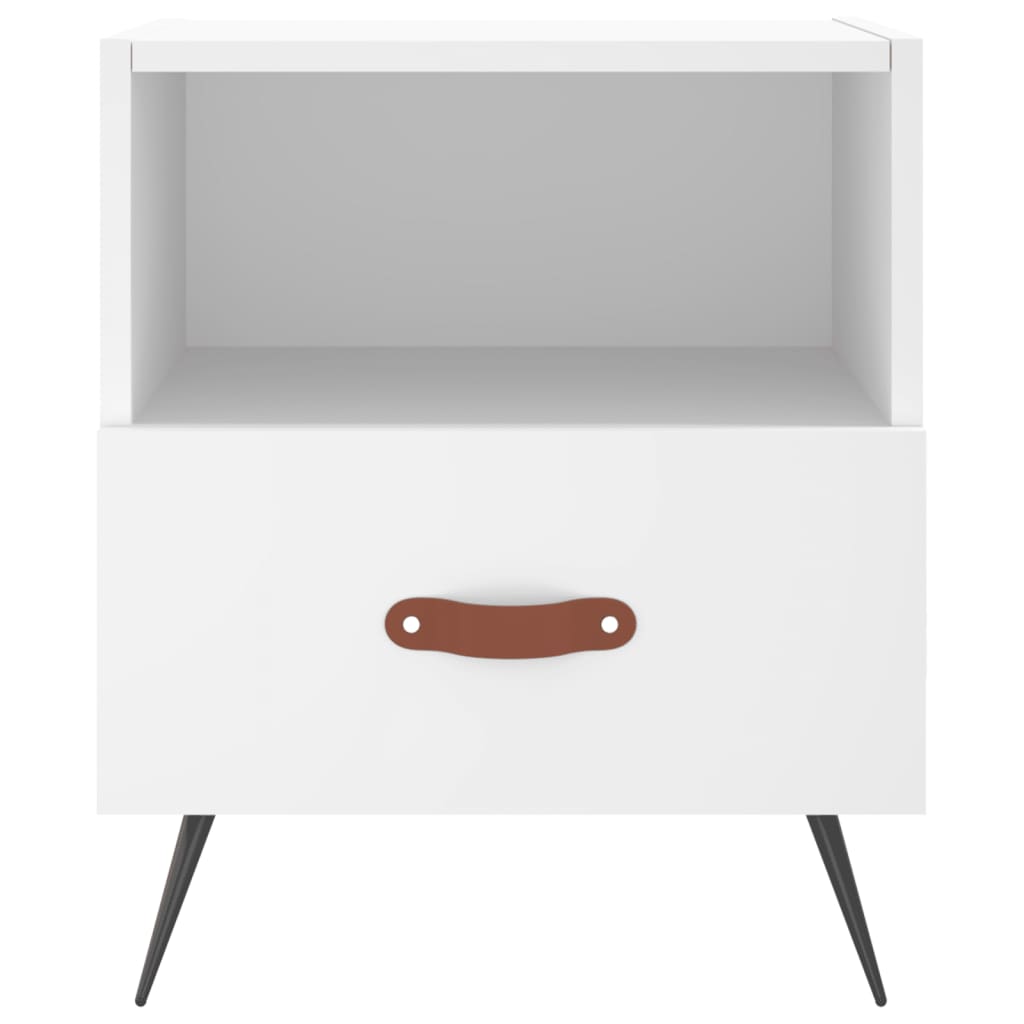 Naktinės spintelės, 2vnt., baltos, 40x35x47,5cm, mediena