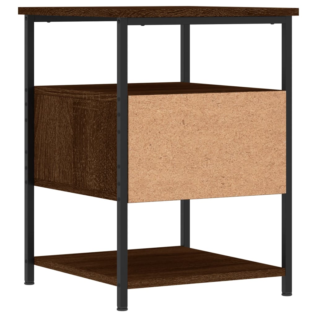 Naktinės spintelės, 2vnt., rudos ąžuolo, 40x42x56cm, mediena