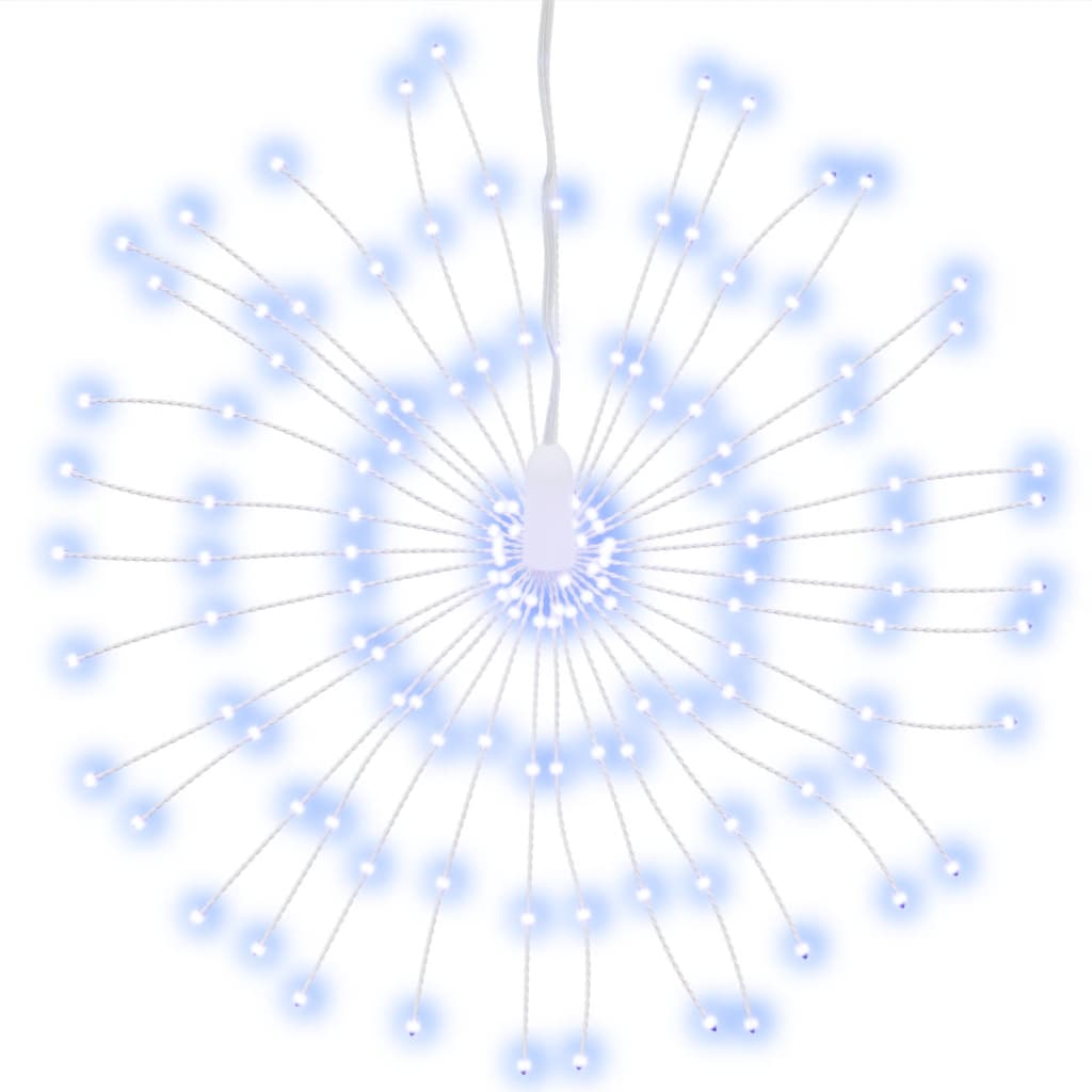 Kalėdiniai šviestuvai fejerverkai, 2 vnt., šalti balti, 140 LED