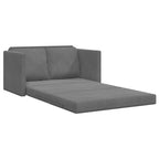 Grindų sofa-lova, 2-1, tamsiai pilka, 122x204x55cm, aksomas