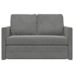 Grindų sofa-lova, 2-1, tamsiai pilka, 122x204x55cm, aksomas