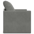 Grindų sofa-lova, 2-1, tamsiai pilka, 122x204x55cm, aksomas