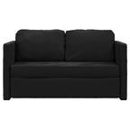 Grindų sofa-lova, 2-1, juodos spalvos, 122x204x55cm, aksomas