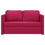 Grindų sofa-lova, 2-1, raudonojo vyno, 122x204x55cm, aksomas