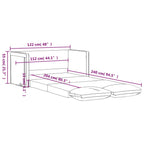 Grindų sofa-lova, 2-1, raudonojo vyno, 122x204x55cm, aksomas