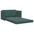 Grindų sofa-lova, 2-1, tamsiai žalia, 122x204x55cm, aksomas