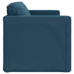 Grindų sofa-lova, 2-1, mėlynos spalvos, 122x204x55cm, aksomas