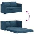 Grindų sofa-lova, 2-1, mėlynos spalvos, 122x204x55cm, aksomas