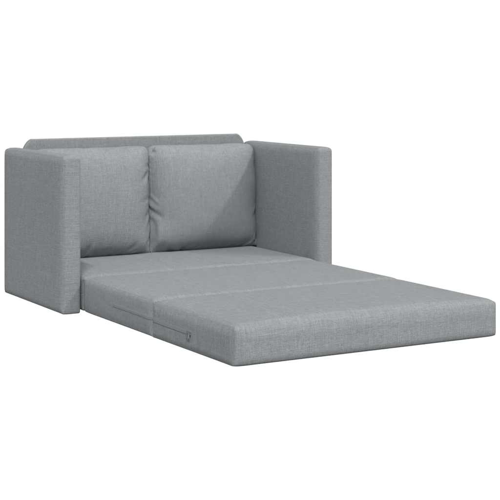 Grindų sofa-lova, 2-1, šviesiai pilka, 112x174x55cm, audinys