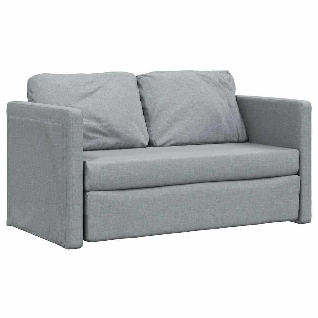 Grindų sofa-lova, 2-1, šviesiai pilka, 112x174x55cm, audinys