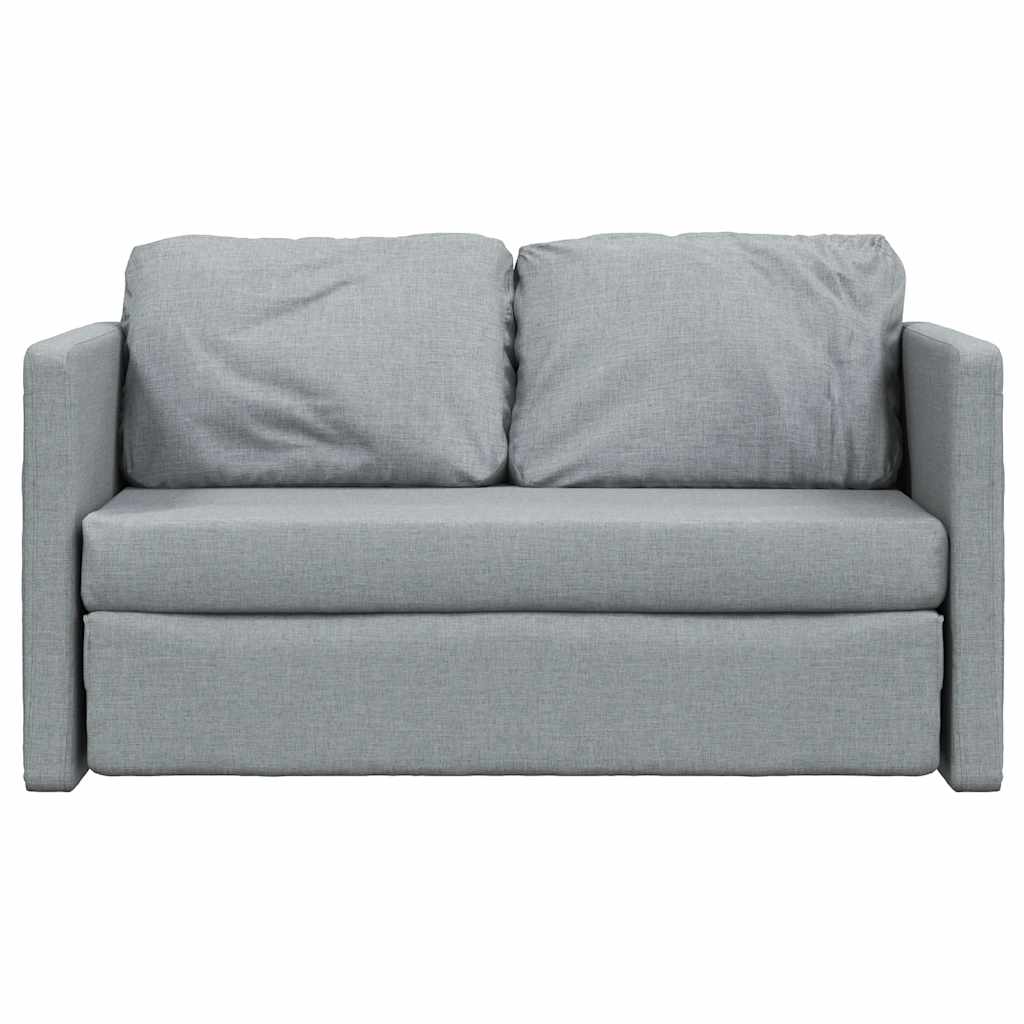 Grindų sofa-lova, 2-1, šviesiai pilka, 112x174x55cm, audinys