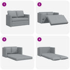 Grindų sofa-lova, 2-1, šviesiai pilka, 112x174x55cm, audinys