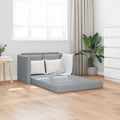 Grindų sofa-lova, 2-1, šviesiai pilka, 112x174x55cm, audinys