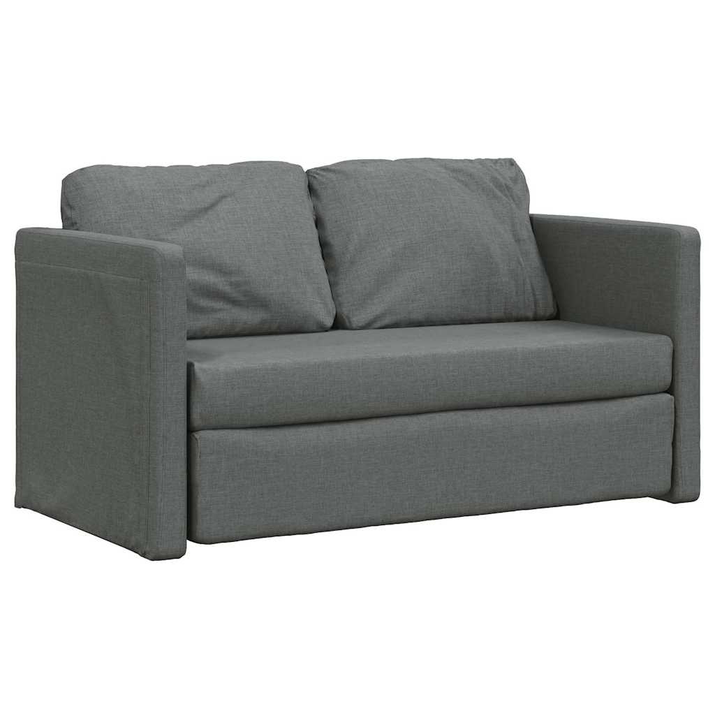 Grindų sofa-lova, 2-1, tamsiai pilka, 112x174x55cm, audinys
