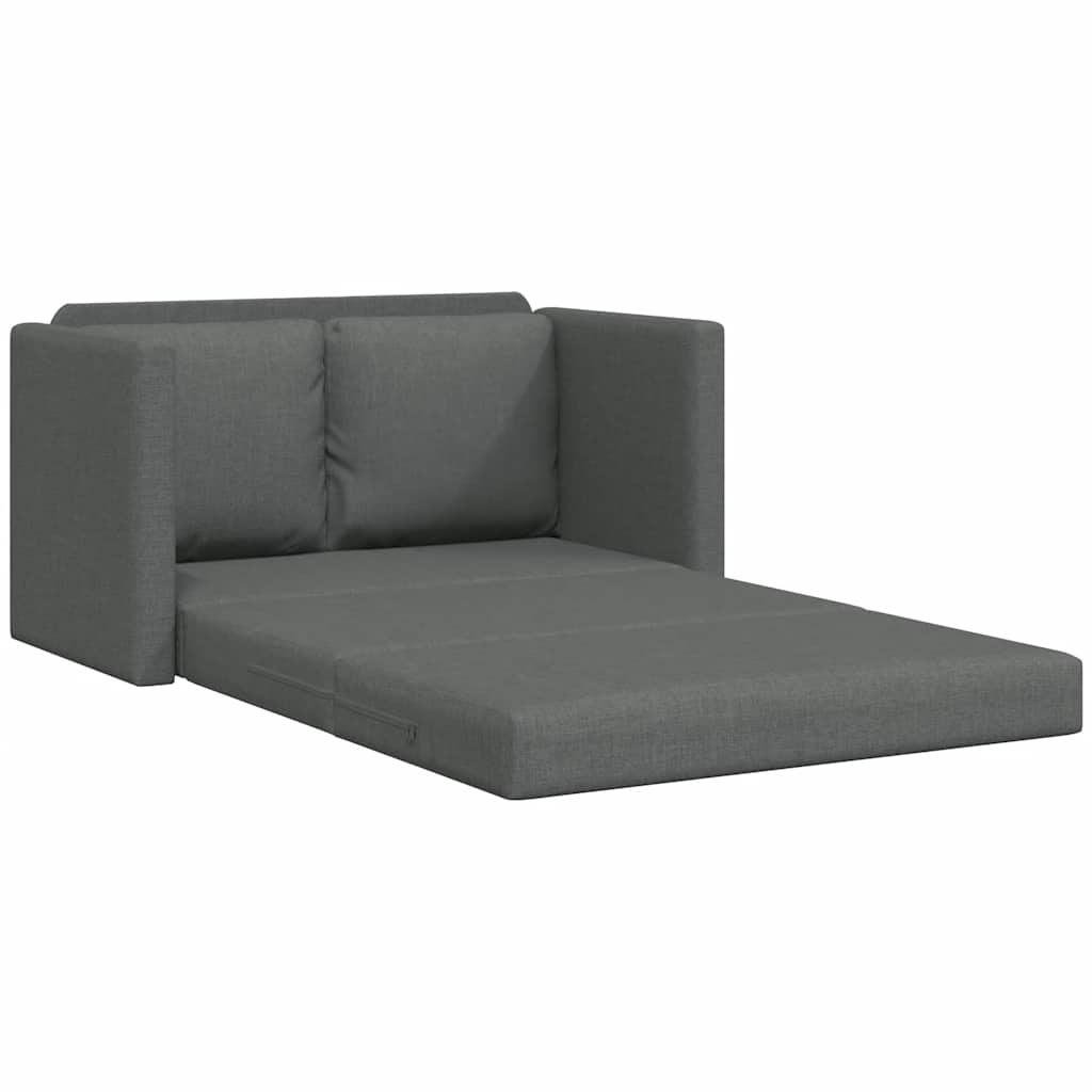 Grindų sofa-lova, 2-1, tamsiai pilka, 112x174x55cm, audinys