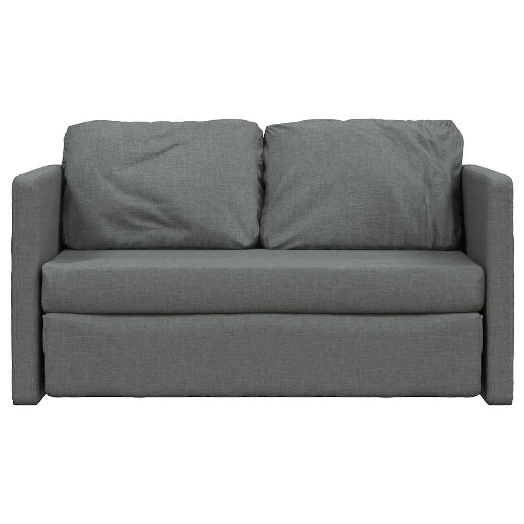 Grindų sofa-lova, 2-1, tamsiai pilka, 112x174x55cm, audinys