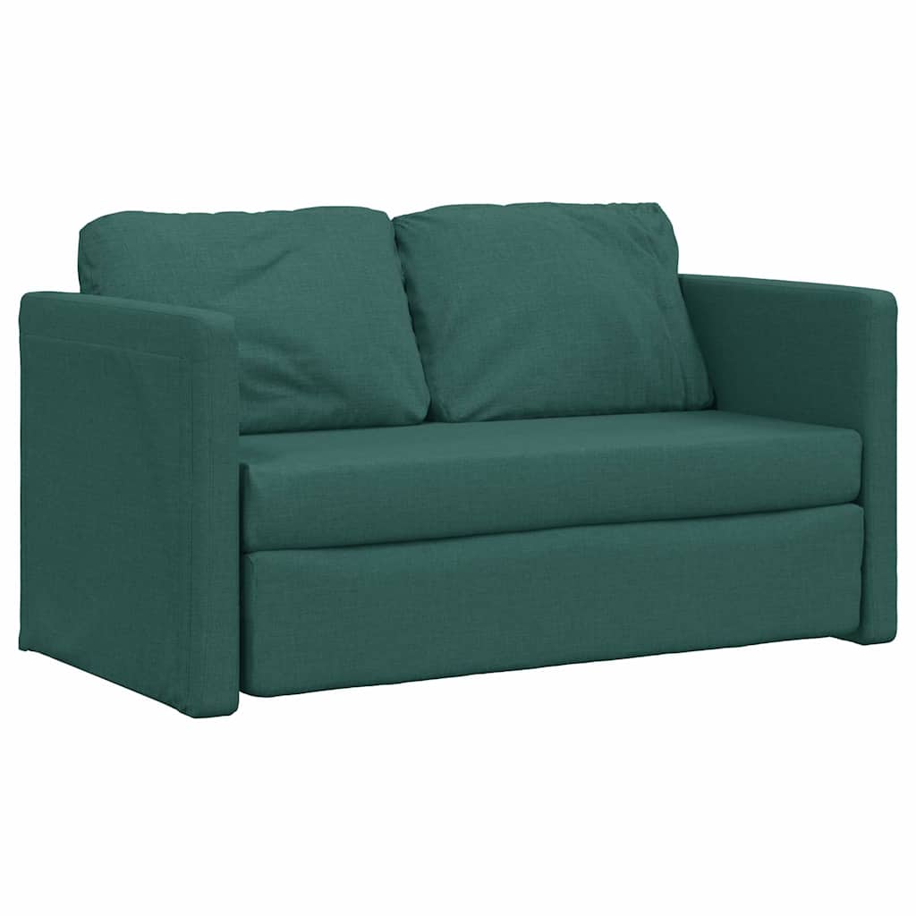 Grindų sofa-lova, 2-1, tamsiai žalia, 112x174x55cm, audinys
