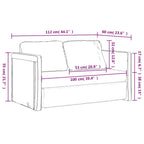 Grindų sofa-lova, 2-1, taupe spalvos, 112x174x55cm, audinys