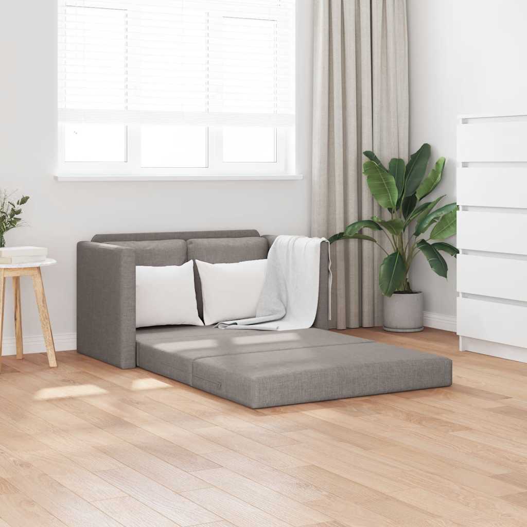 Grindų sofa-lova, 2-1, taupe spalvos, 112x174x55cm, audinys