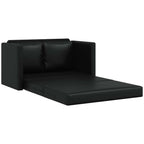 Grindų sofa-lova, 2-1, juoda, 112x174x55cm, dirbtinė oda