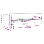 Sofa, tamsiai pilkos spalvos, 90x200cm, audinys