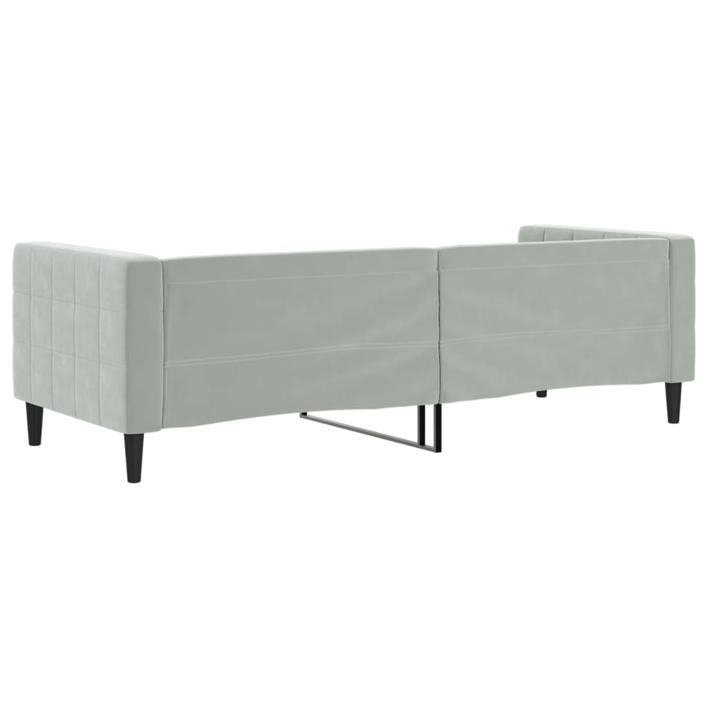 Sofa, šviesiai pilkos spalvos, 80x200cm, aksomas