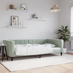 Sofa, šviesiai pilkos spalvos, 100x200cm, aksomas