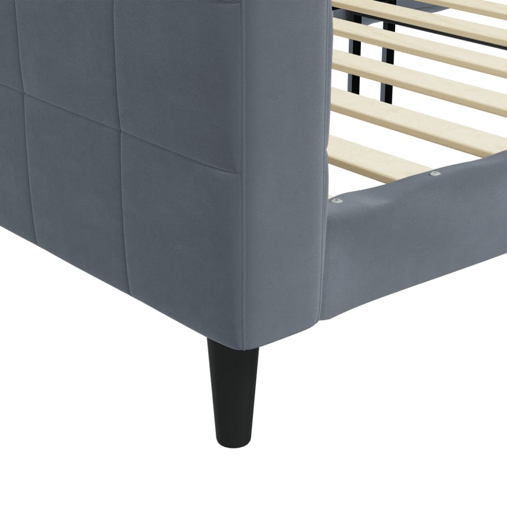 Sofa, tamsiai pilkos spalvos, 100x200cm, aksomas