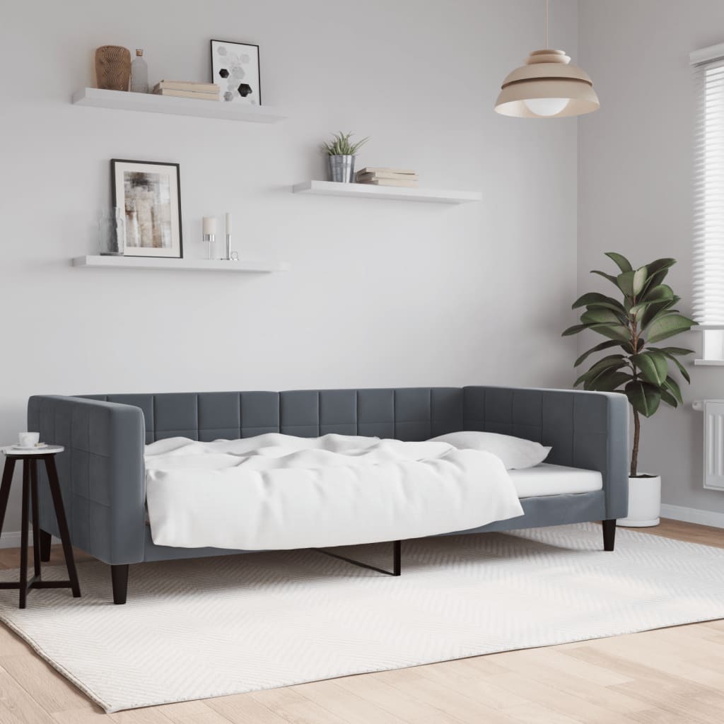 Sofa, tamsiai pilkos spalvos, 100x200cm, aksomas